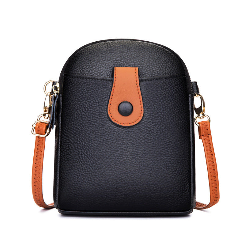 Fashionable Leather Shoulder Bag Trendy Vertical