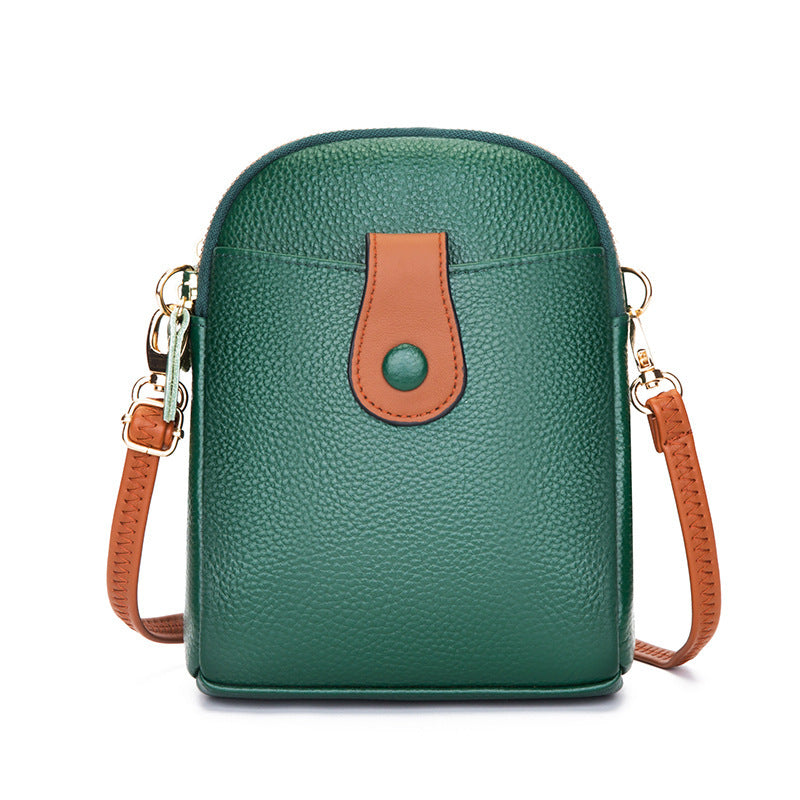 Fashionable Leather Shoulder Bag Trendy Vertical