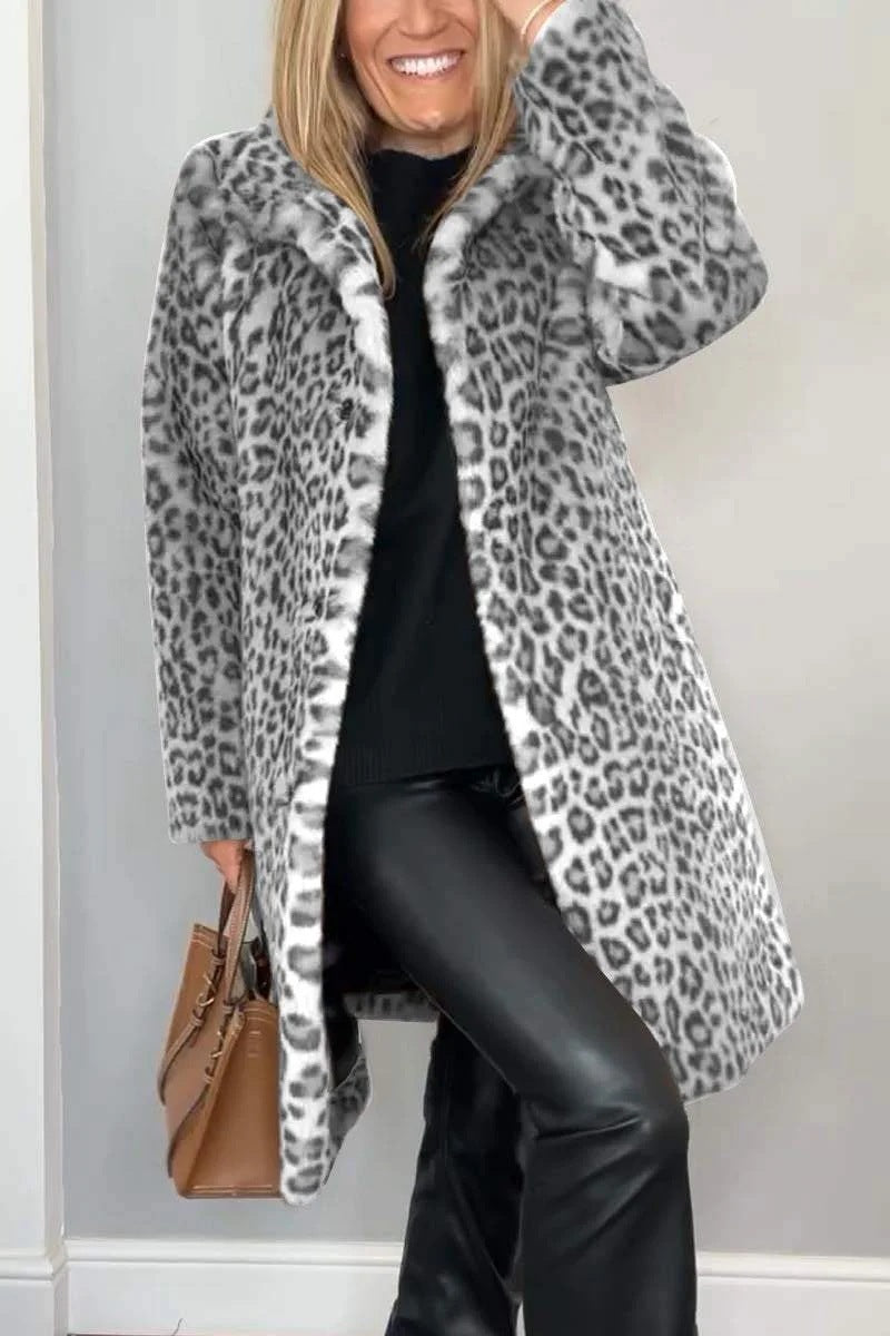 Manteau mi-long en peluche - Molinse