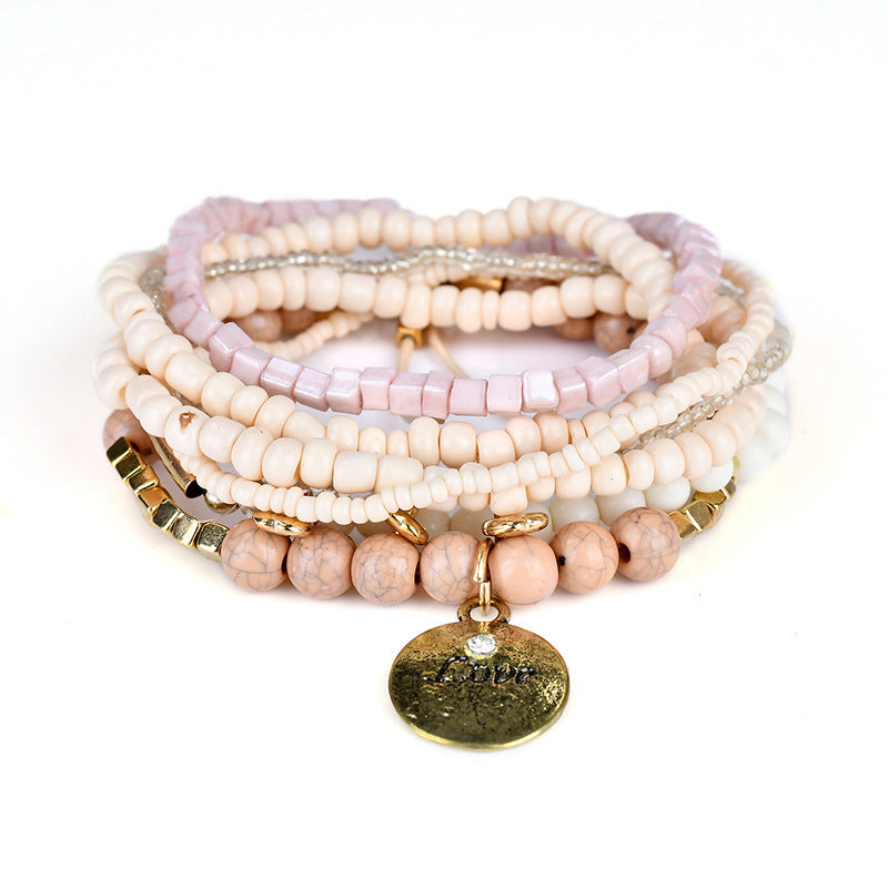 Bohemian Ocean Style Multi-layer Love Beaded Bracelet - Molinse
