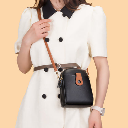 Fashionable Leather Shoulder Bag Trendy Vertical