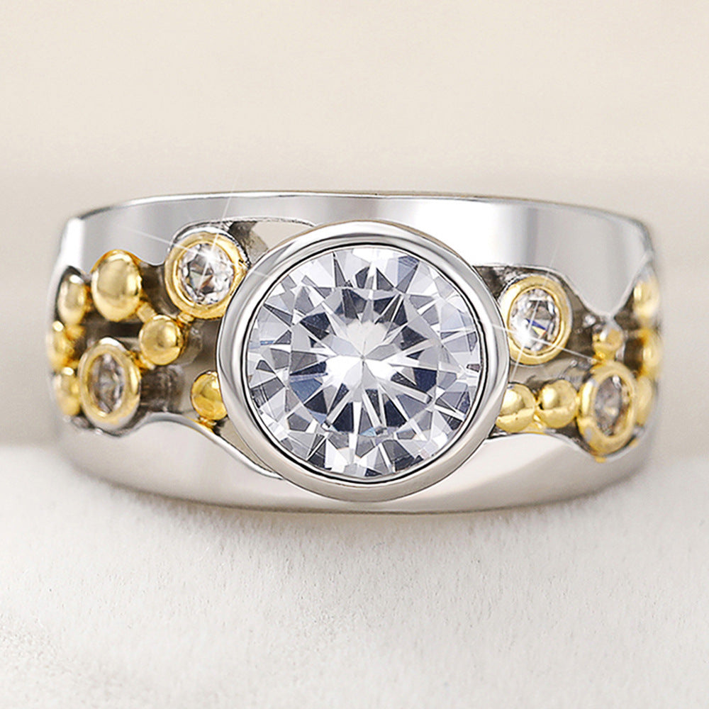 Bague rétro étincelante en zircone cubique - Molinse