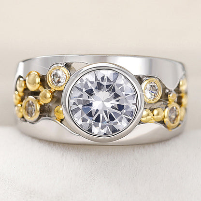 Bague rétro étincelante en zircone cubique - Molinse