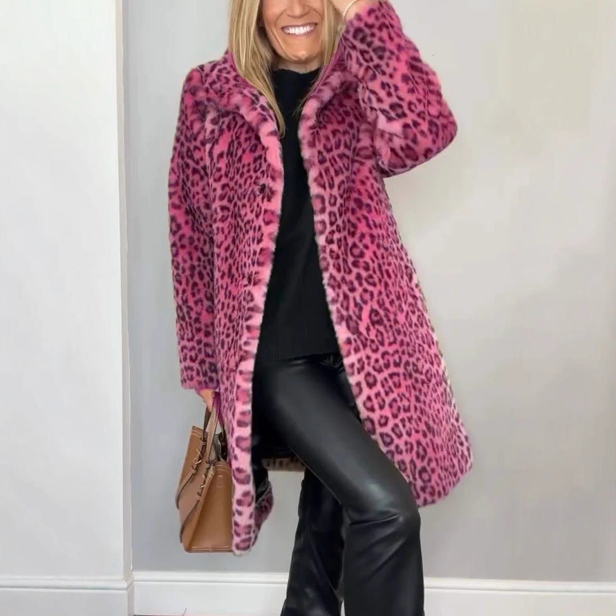 Manteau mi-long en peluche - Molinse
