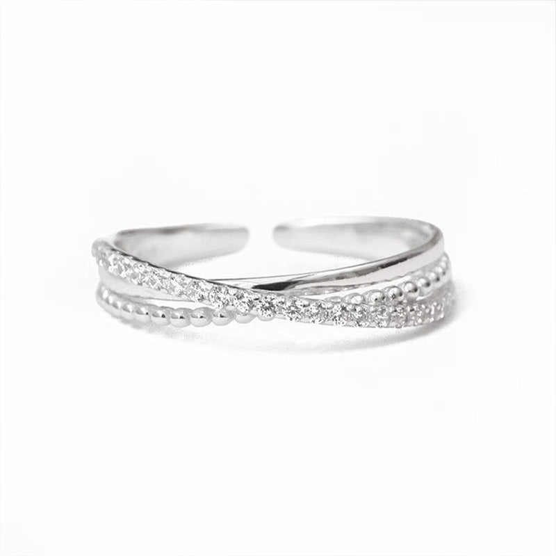 Bague Croix avec Diamant Brillant - Molinse