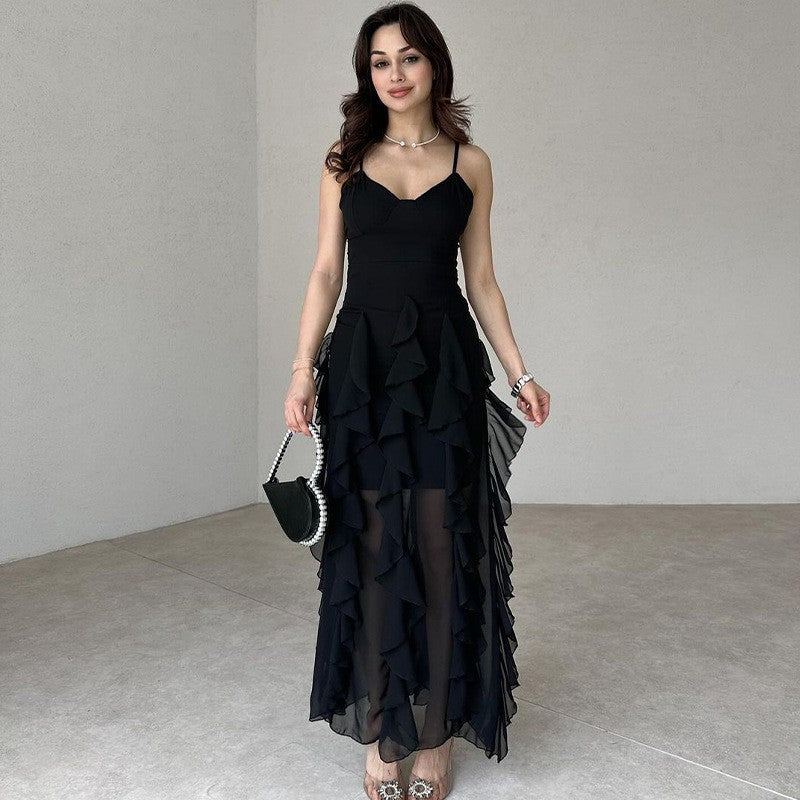 Robe Élégante à Volants – Style Glamour d'Été