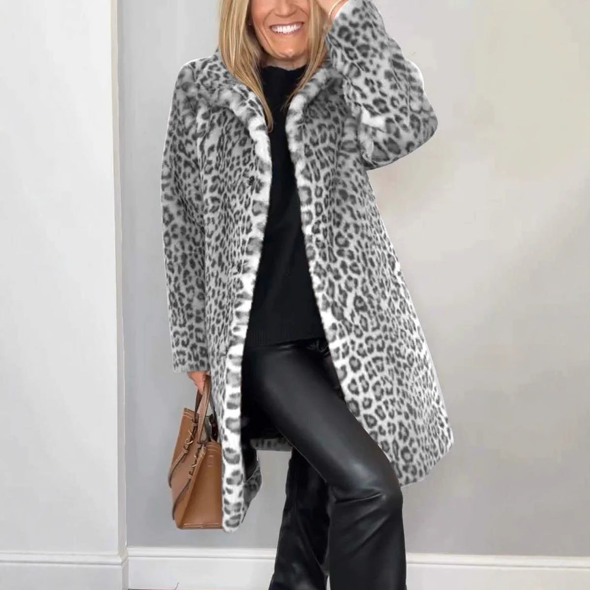 Manteau mi-long en peluche - Molinse